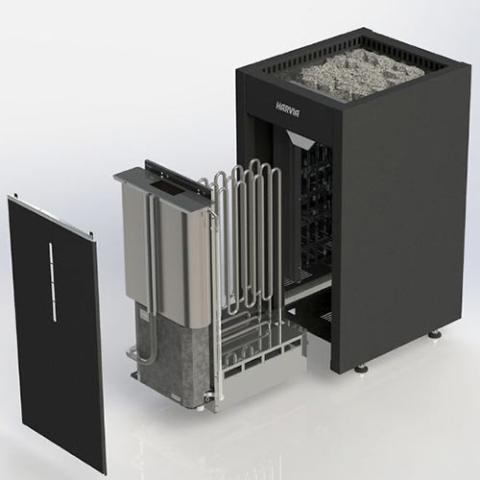 Harvia HL9U1SA Virta Combi Series 9.0kW Sauna Heater at 240V 1PH Black