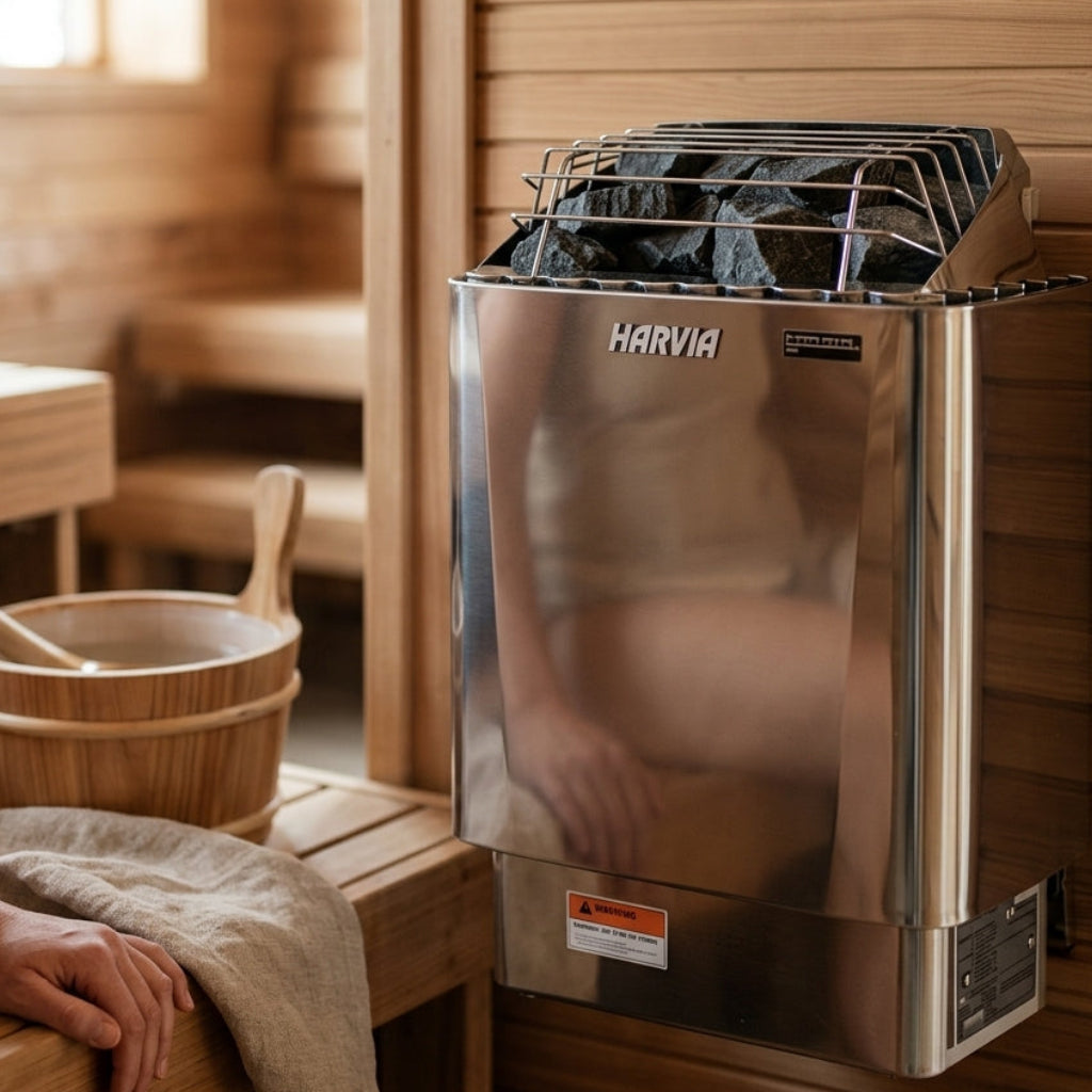 Harvia Kip Sauna Heater Stainless Steel With Rocks and WiFi Control