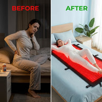 2026 Upgraded All-In-One Red Light Therapy Mat Full Body, FSA&HSA Eligible,75” X 35” Medical-Grade TPU Red Light Blanket with 2600 Dual-Wavelength Leds (660Nm Red & 850Nm NIR) for Pain Relief — Before & After