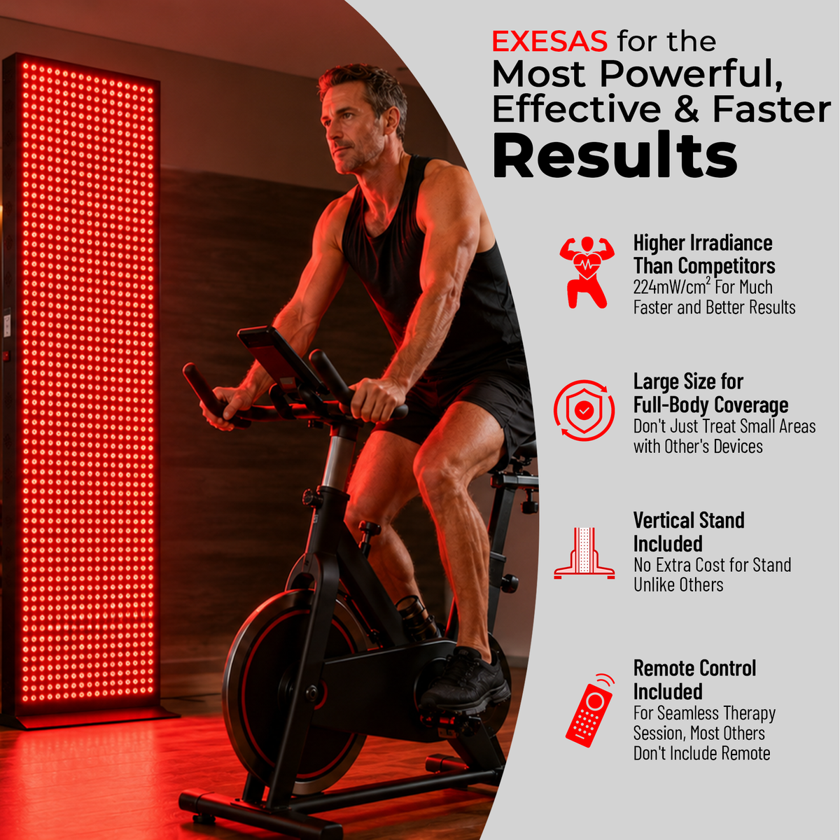 EXESAS    1008 LED, 5040W Dual-Chip, Red Light Therapy Device for Full Body, 4-Wavelengths Infrared LED Panel for Skin, Weight, Pain, Wellness