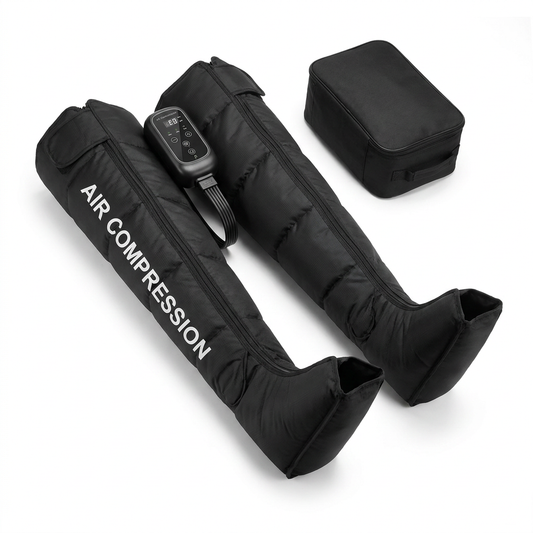 Air Compression Therapy System, Rechargeable Leg Massager, Dynamic Leg Compression Recovery Boots for Fast Recovery and Improved Circulation for Athletes (6 Chamber- L) — Studio Shot