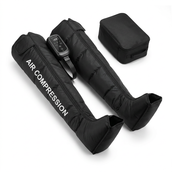 Air Compression Therapy System, Rechargeable Leg Massager, Dynamic Leg Compression Recovery Boots for Fast Recovery and Improved Circulation for Athletes (6 Chamber- L) — Studio Shot