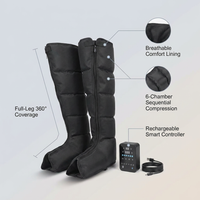 Air Compression Therapy System, Rechargeable Leg Massager, Dynamic Leg Compression Recovery Boots for Fast Recovery and Improved Circulation for Athletes (6 Chamber- L) — infographic