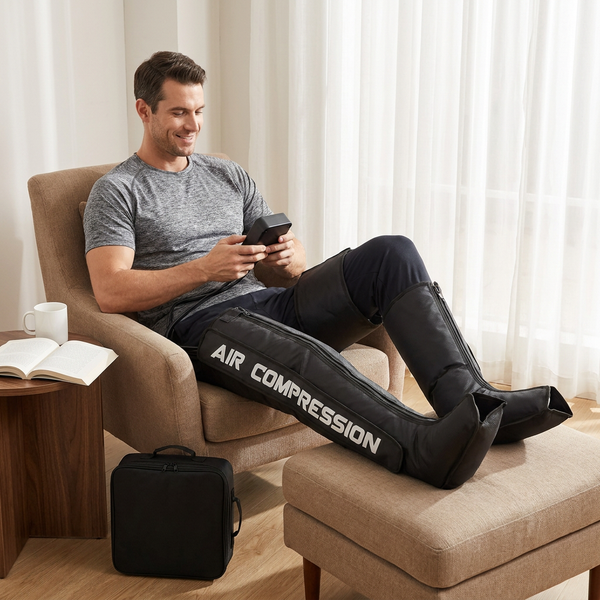 Compression Recovery Boots Designed for Athletes, 6 Chamber System, Rechargeable Battery, Dynamic Air Pressure