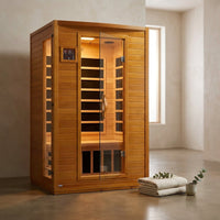 Andora 2-Person Low EMF FAR Infrared Sauna, Canadian Hemlock — Studio Shot