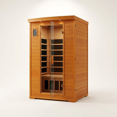 FAR Infrared Sauna Designed for Daily Wellness, Canadian Hemlock Construction, Low EMF Carbon Panels, 2-Person