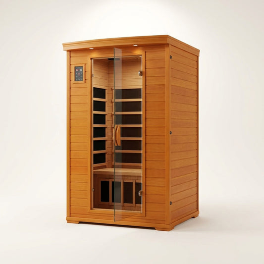 Andora 2-Person Low EMF FAR Infrared Sauna, Canadian Hemlock — Studio Shot