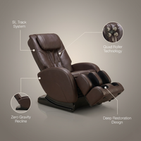 Massage Chair Built for Deep Restoration, SL Track System, Zero Gravity Recline, Quad Roller Technology — infographic