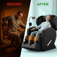 Modern Massage Chair Recliner with Zero Gravity with Full Body Air Pressure — Before & After