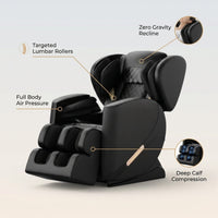 Modern Massage Chair Recliner with Zero Gravity with Full Body Air Pressure — infographic