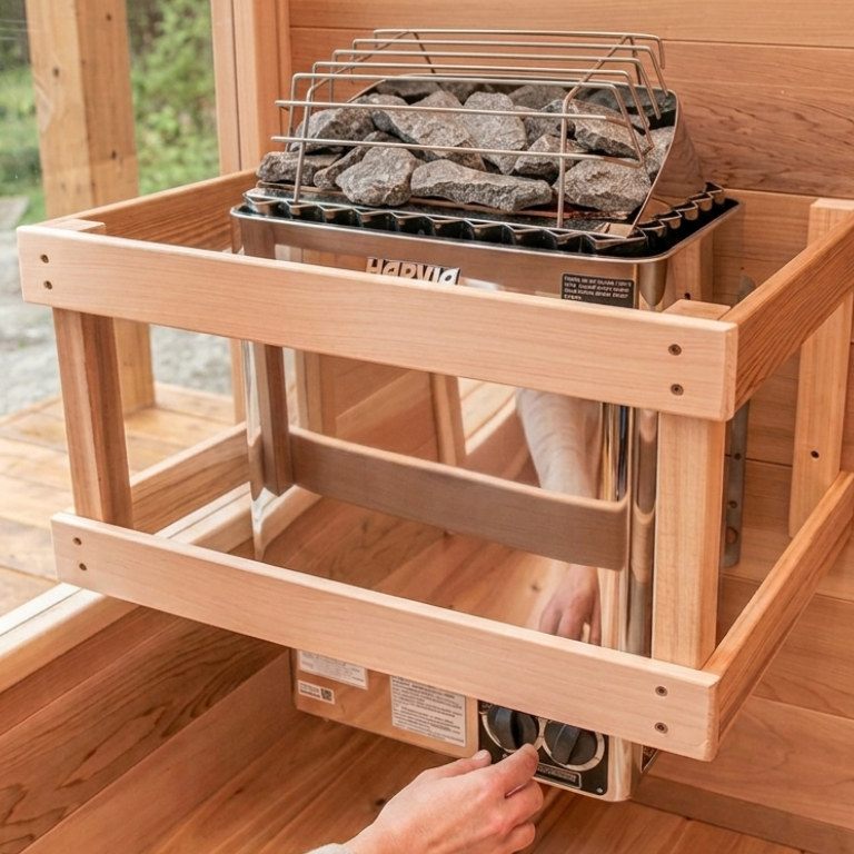 Harvia Kip Sauna Heater Built-In Controls Stainless Steel With Rocks